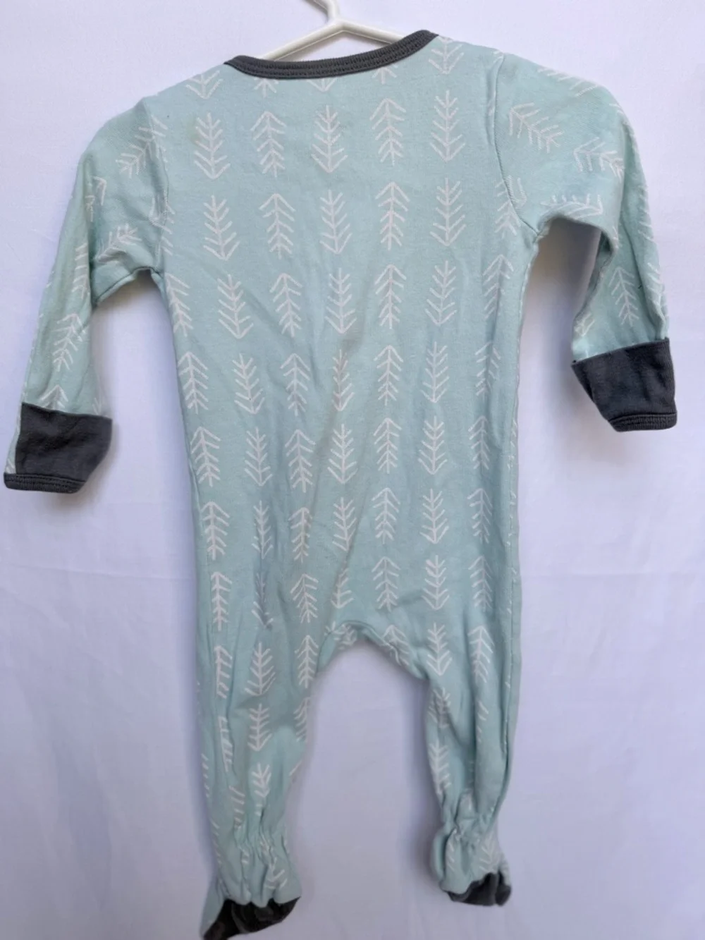 3-6 MTH cloud island Sage & Gray Baby Footed One-Piece Pack